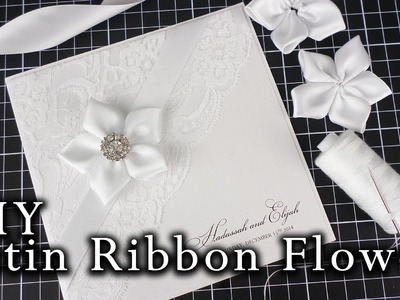 How to make a satin ribbon flower | Easy DIY flower for wedding invitations | DIY invitation