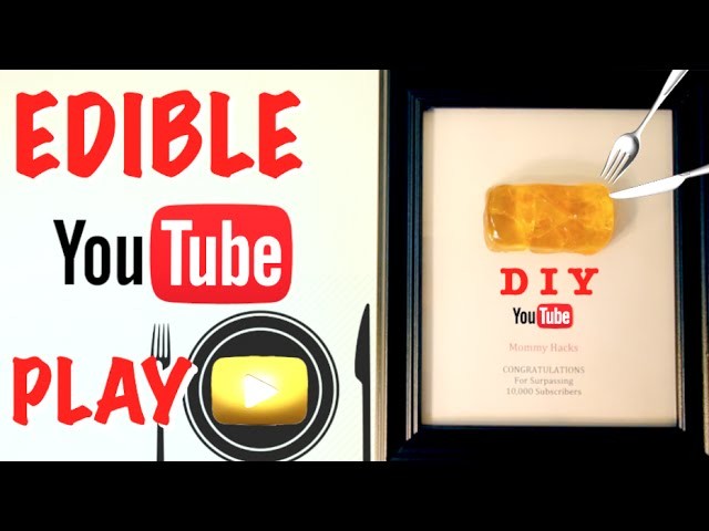 How To Make An Edible YouTube Play Button - Gold Edible Glass DIY