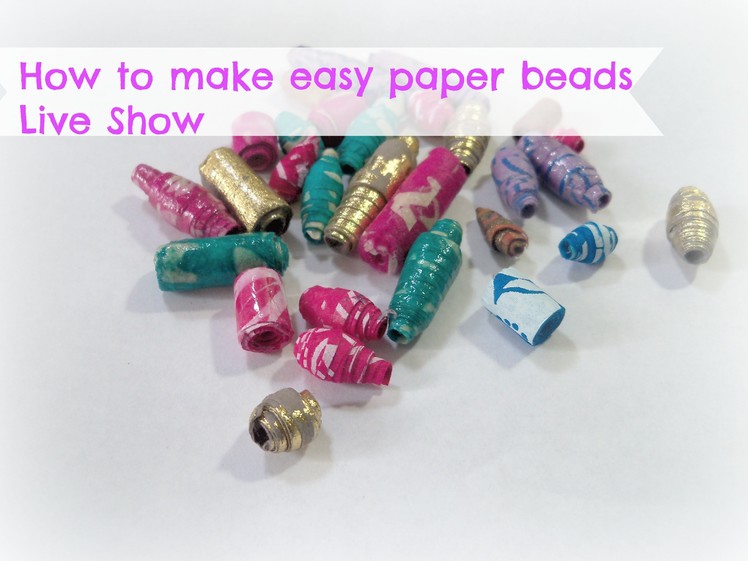 How to make easy paper beads with handmade paper. DIY Paper beads