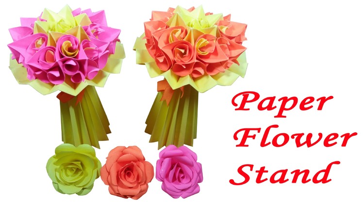 How to make paper flower stand : DIY Crafts - HD