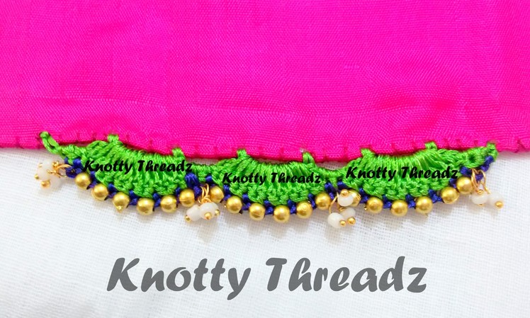 How to make Saree Tassels with beads using Silk Thread !!