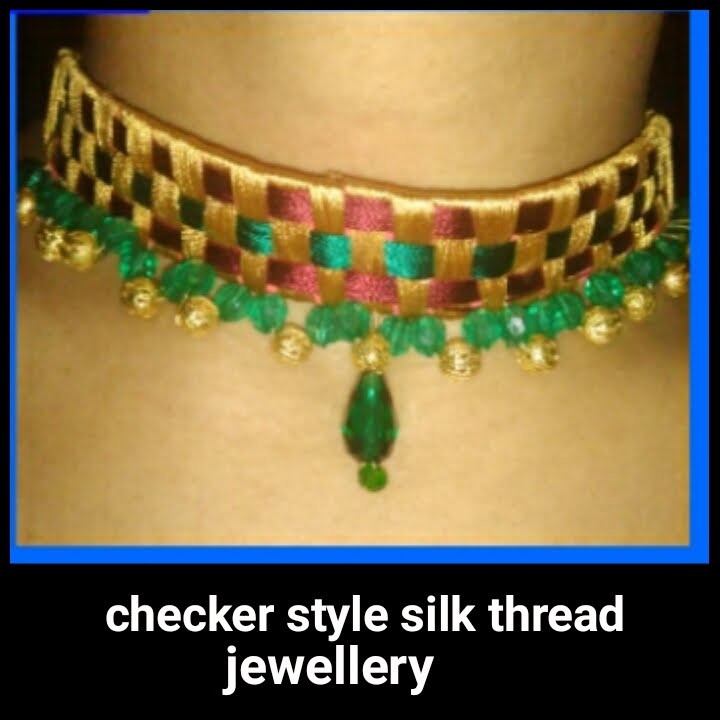 How to make silk thread jewellary checker style