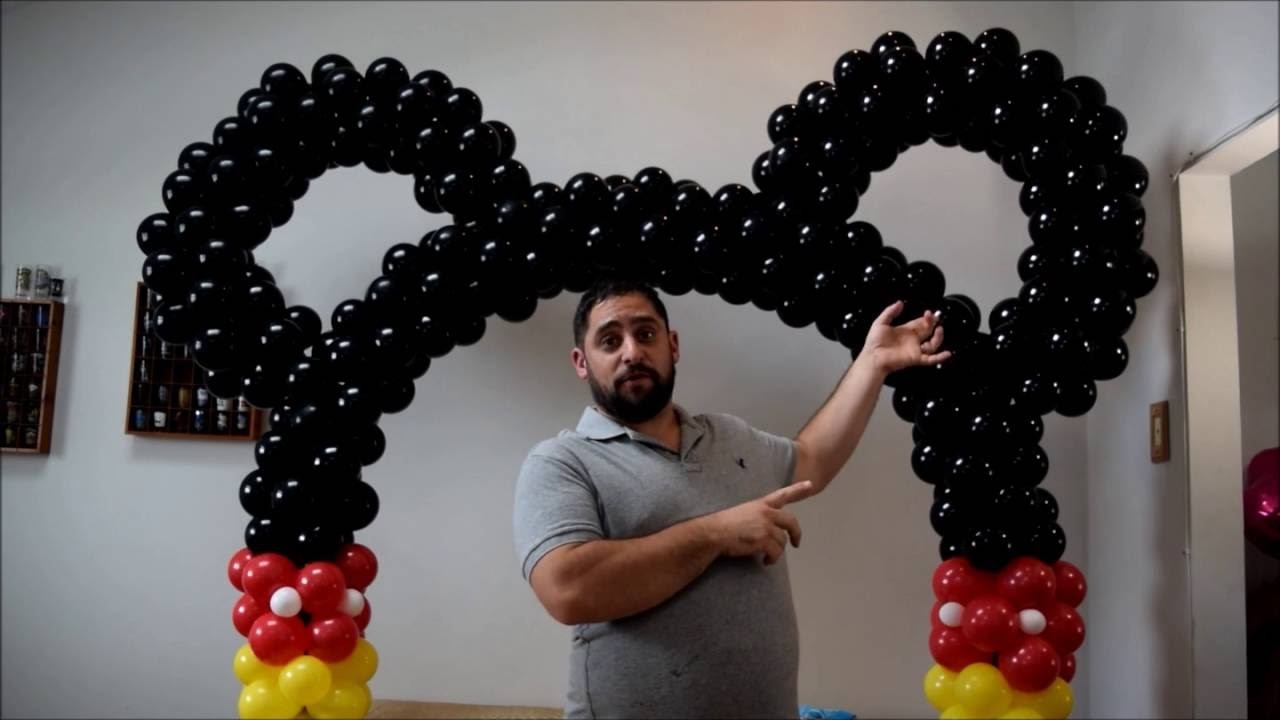 Mickey Mouse Balloon Arch Tutorial No Helium Required Diy How To Video