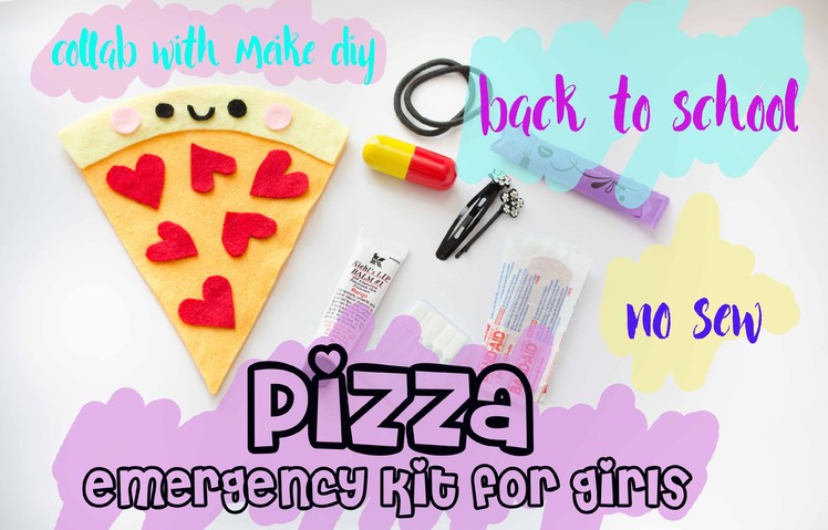 No Sew DIY Pizza Pouch | Back to School Emergency Kit for Girls  [Feat. Meike DIY]