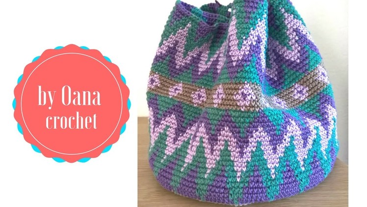 Tapestry crochet. Mochila like  bag- by Oana