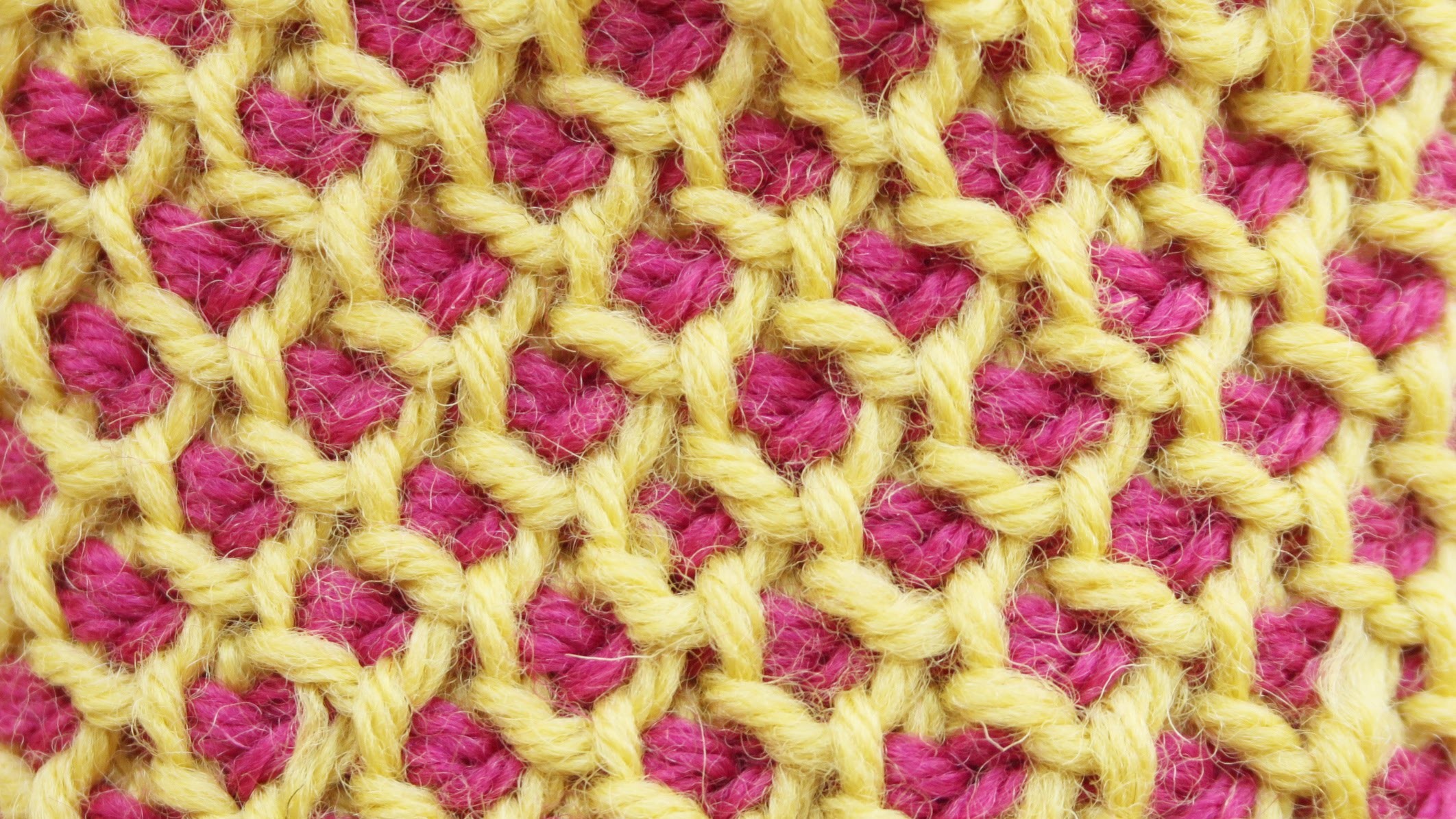 Tunisian crochet honeycomb stitch in the round