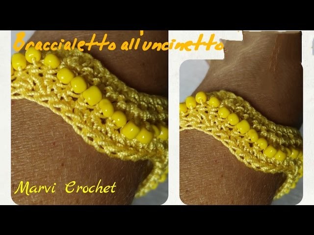 Tutorial bracciale braccialetto all'uncinetto,crochet bracelet