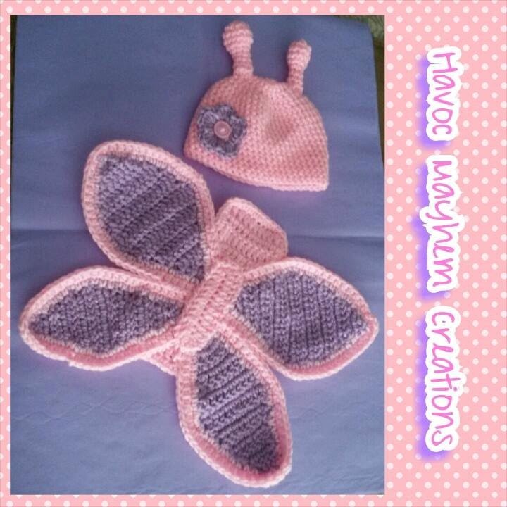 Tutorial How to Crochet a Newborn Baby Butterfly Photo Props.