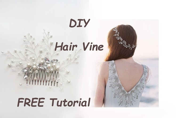 Very Easy DIY Bridal Hair Vine Comb Pin Tiara Tutorial Wire Beads Tocado para el Cabello