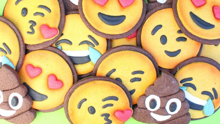 Easy Emoji Cookies - How to make emoji cookies - Emoji cookies with coloured cookie dough