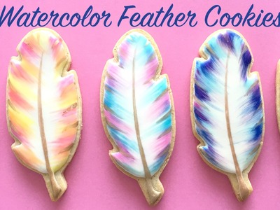 How To Decorate Watercolor Feather Cookies!