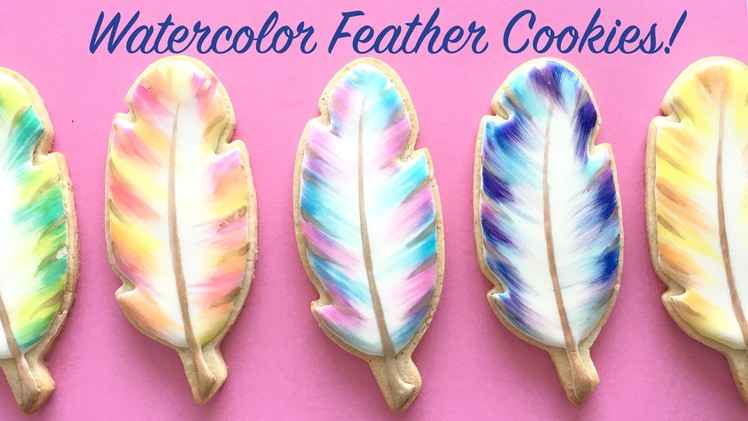 How To Decorate Watercolor Feather Cookies!