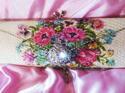 How To Decoupage a Clutch  Purse Upcycled Bling!