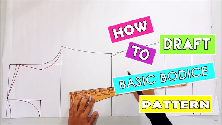 How to draft basic bodice pattern | Drafting pattern for kurung modern