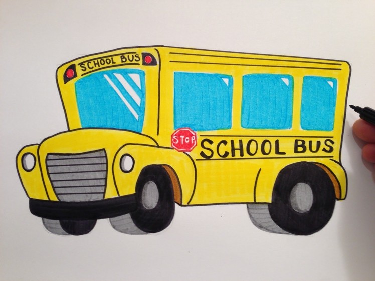 How to Draw a Cute School Bus