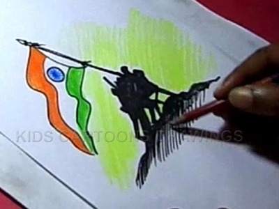 How to Draw Independence day Greeting Design Step by Step