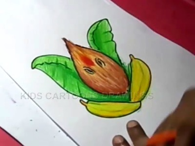 How to Draw Lord Ganesha Color Drawing for Kids Step by step