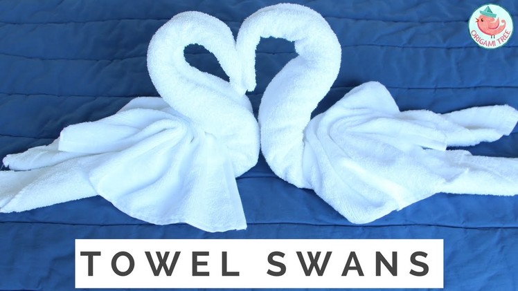 How to Fold A Towel Animal: Swan Towel Folding - 2 Birds & Heart in Resort, Hotel, Bed & Guest Room