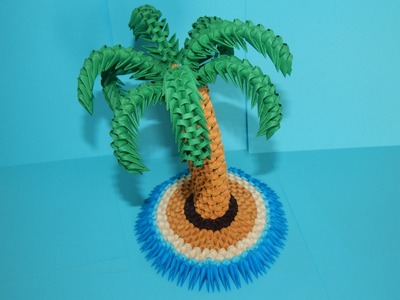 How to make 3d origami Palm tree part1