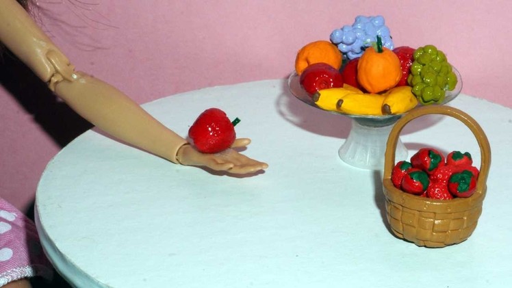 How to make a miniature apple, grape and strawberry (fruits) for dolls, barbies and others