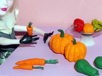 How to make a miniature pumpkin and carrot for dolls, barbies and others