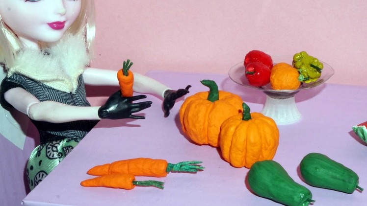 How to make a miniature pumpkin and carrot for dolls, barbies and others