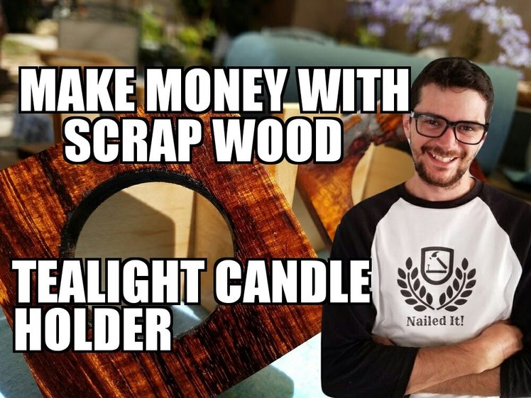 How To Make A Tealight Candle Holder Ep. 103 - Make Money With Scrap Wood