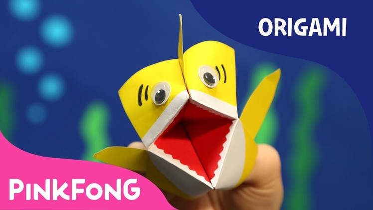 How to Make an Origami Baby Shark Puppet | Animal Song With Origami | PINKFONG Songs for Children