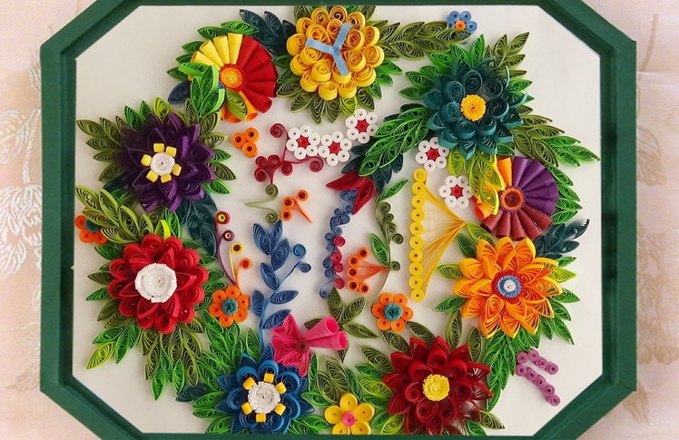 How to make Beautiful Quilling flower Designs | Wall Decorating Ideas |  Paper Quilling Art