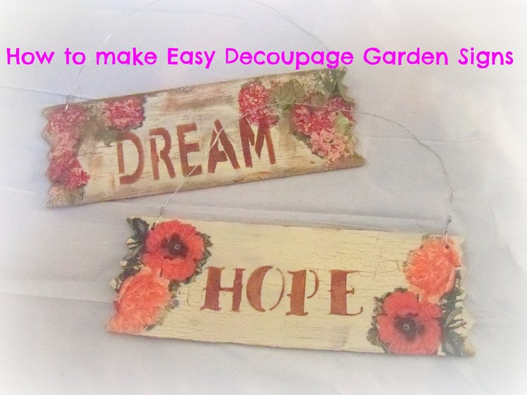 How to make decoupage wood garden signs. Tutorial.How to make a DIY Pallet Sign w. Decoupage