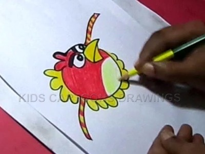 How to Make Handmade Angry birds Rakhi Drawing for Kids Step by step