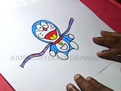 How to Make Handmade Doremon Rakhi Drawing for Kids Step by step