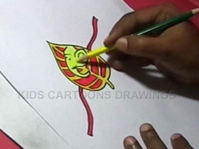 How to Make Handmade Leaf Ganesha Rakhi Drawing for Kids Step by step