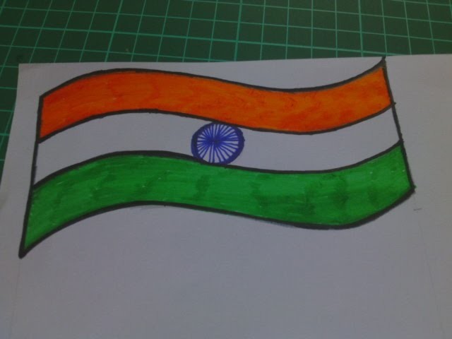 How to make independence day greeting card | How to make Indian Flag | Flag of India | Tiranga