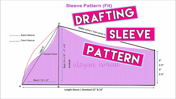 How to make kurung modern - drafting sleeve pattern
