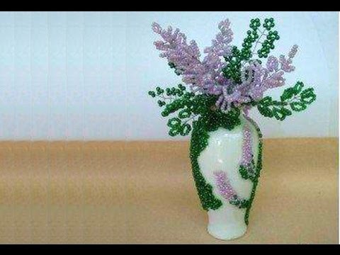 How to make lilac flowers with beads - Beaded lilac flowers tutorial - French beaded lilac flowers