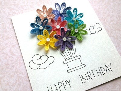 How to Make Quilling Birthday Balloon Cards - Quick Birthday Balloon Cards