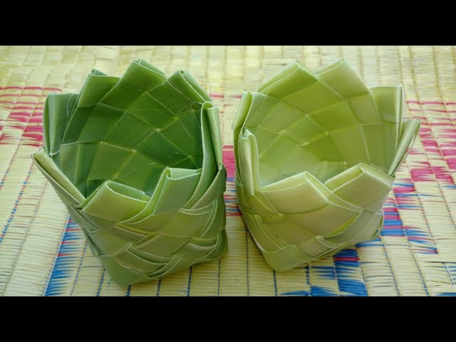 How to Make Small Basket with Palm Tree Leaves