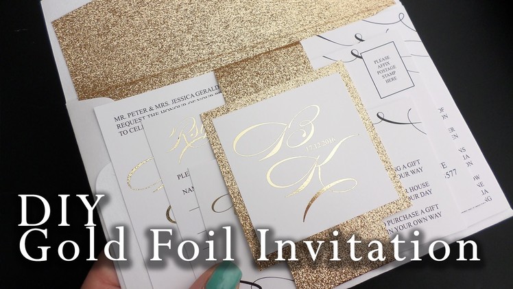How to make your own gold foil belly band wedding invitation | DIY invitations