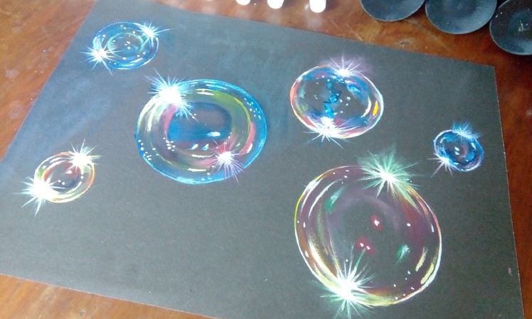 How to paint  hyper realistic bubbles-acrylic painting tutorial
