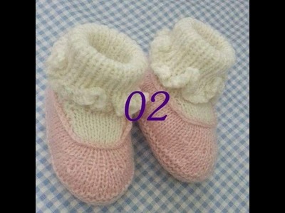 [Knitting] Giầy cho bé 1-6M part 02 - Baby booties size 1-6M