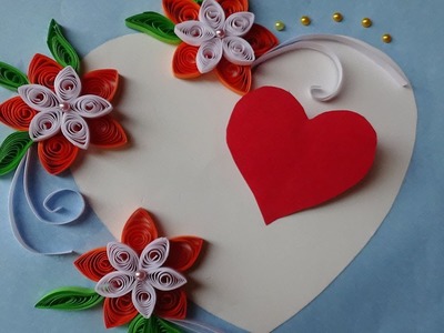 Paper Quilling | How to make Beautiful Quilled Wedding Card with heart