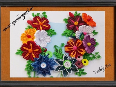 Quilling Made Easy # How to make Beautiful New design Quilling Flowers -  Wall Decoration