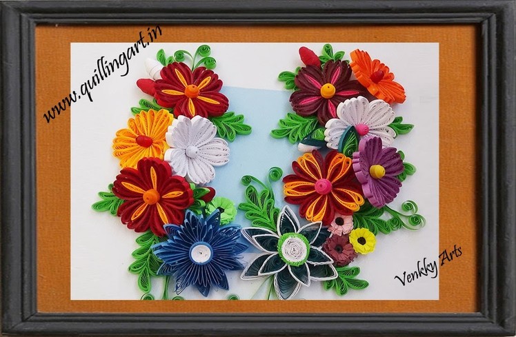 Quilling Made Easy # How to make Beautiful New design Quilling Flowers -  Wall Decoration