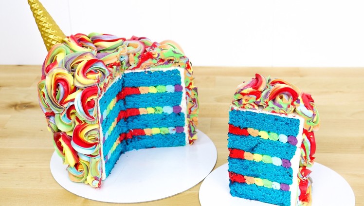 Rainbow Unicorn Cake Idea - How To by CakesStepbyStep