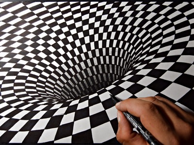 3D Hole Drawing On Paper