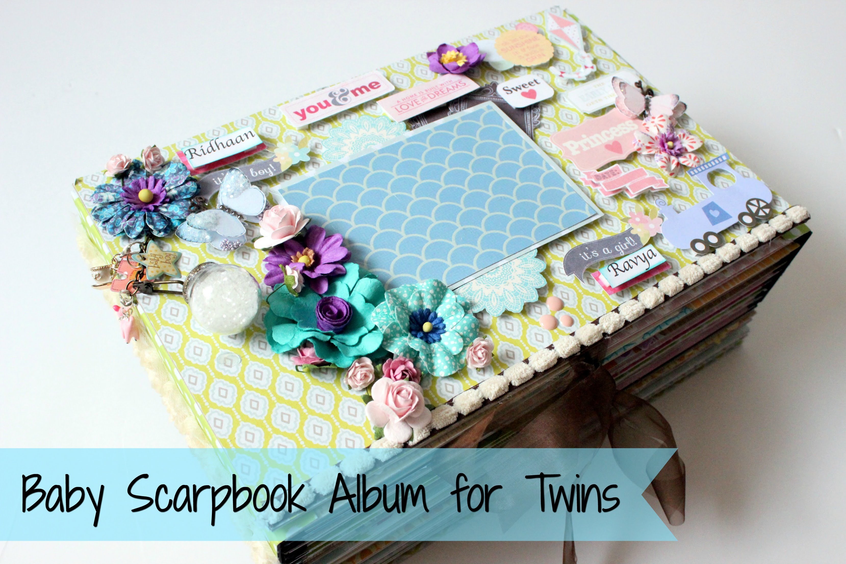 Baby Scrapbook Album for Twin Babies , Big Size, Paper Crafts