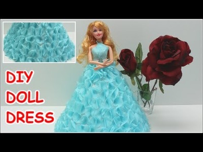Cinderella Doll Dress from Crepe Paper - Doll Dress Fun