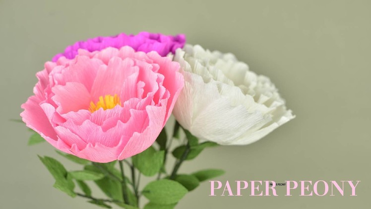 Crepe Paper Peony Flower Tutorial with Template | Creative DIY
