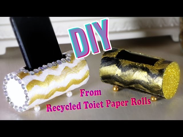 DIY crafts: PHONE HOLDER from toilet paper rolls